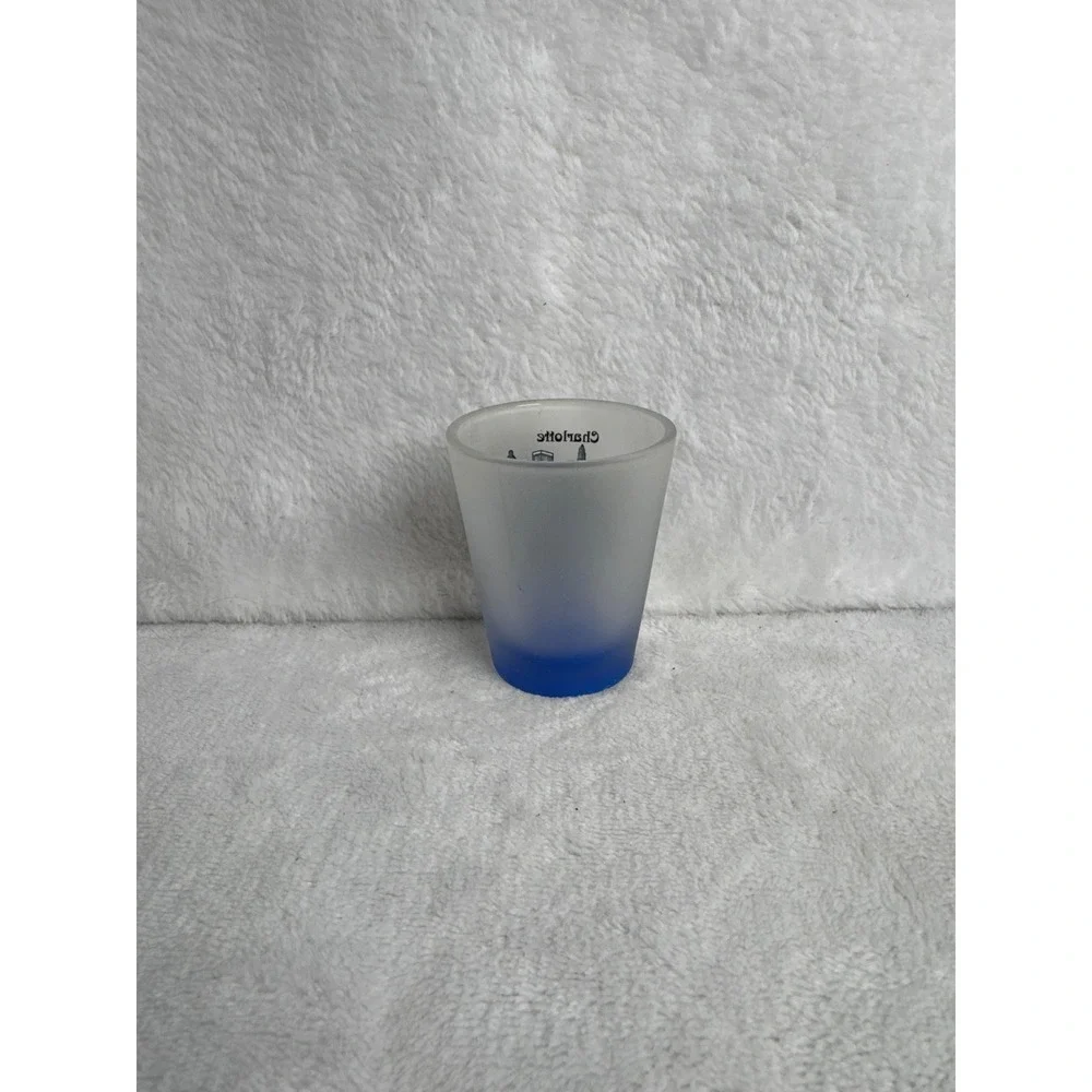 Vintage Shot Glass Blue Good Charlotte North Carolina